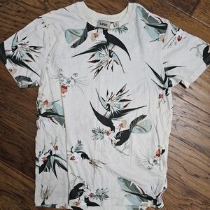 EUC Vans Antique White-K Floral Tropics Tiger Tee T-Shirt Men's small
